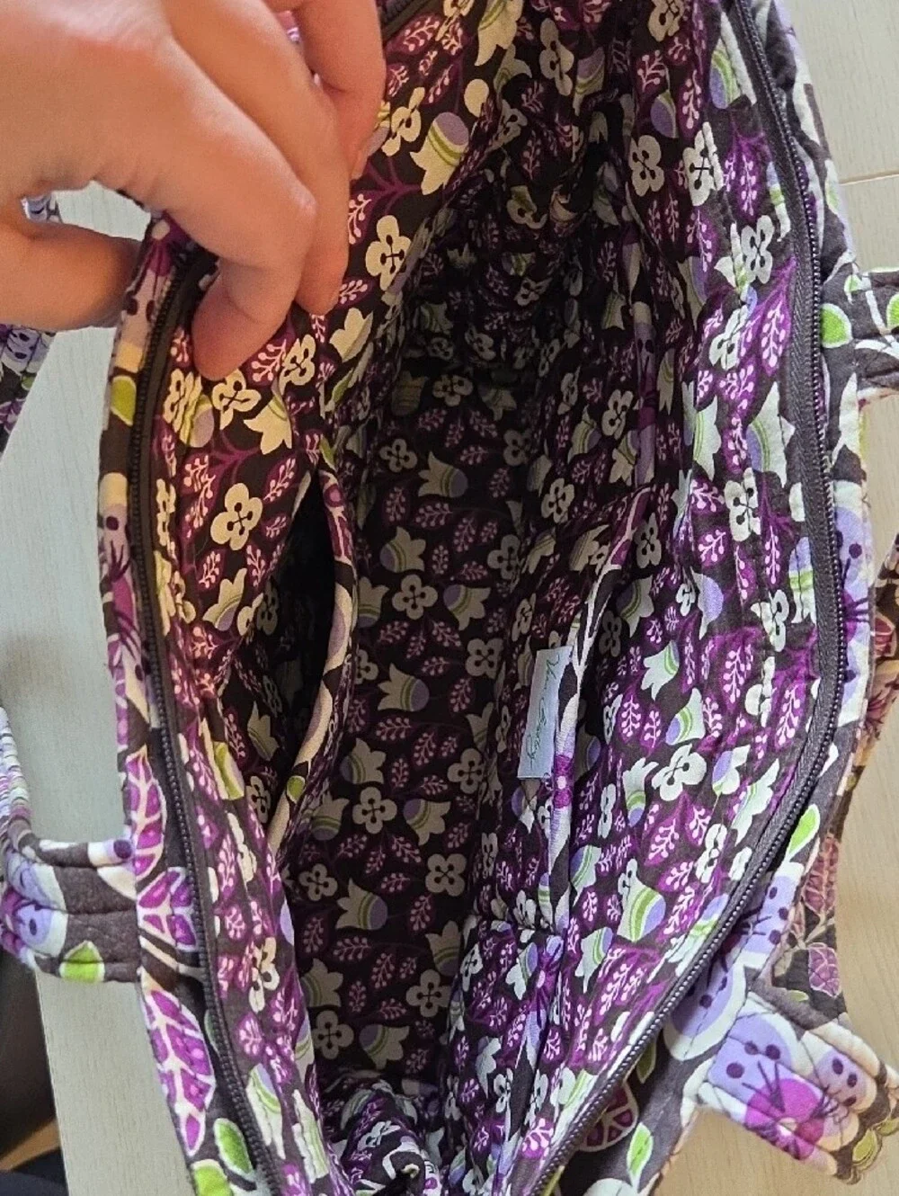 Vera Bradley Purple Floral Tote Bag